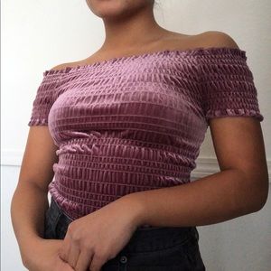 Velvet Off the Shoulder Top